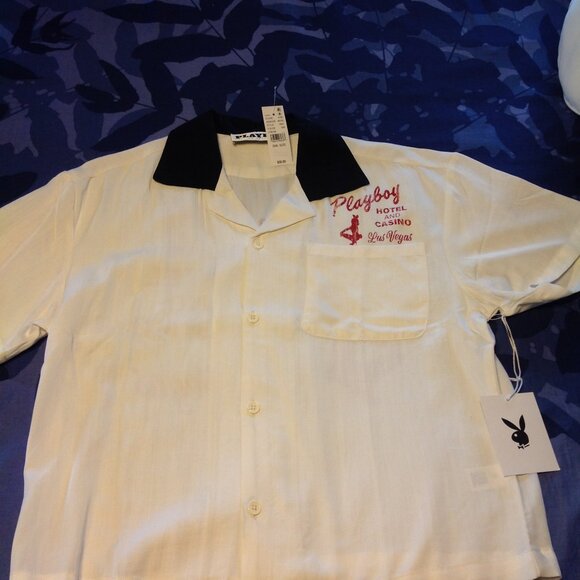 NWT Playboy Pacsun Hotel Camp Button Down Bowling Style Shirt S - Picture 9 of 10